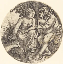 Bagpipe Player with His Lover