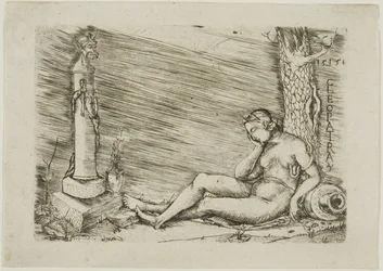 Cleopatra Lying at the Foot of a Tree, with a Term