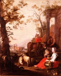 Peasants and Cattle by a Classical Foundation