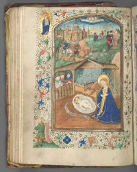 Book of Hours Use of Utrecht: fol. 62v, The Nativity