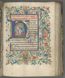 Book of Hours Use of Utrecht: Initial with Holy Trinity