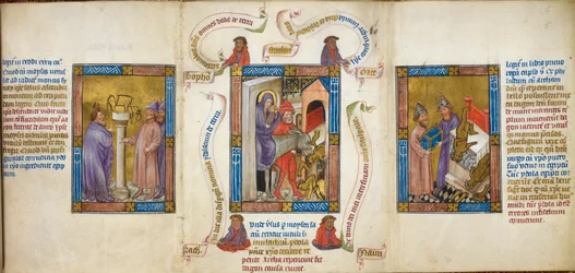 Three Scenes depicting the 