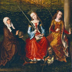 St Elizabeth of Hungary, St Catherine of Alexandria and St Rosalie of Padua, 1470-1500