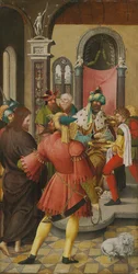 The wing of an altarpiece: Christ before Pilate