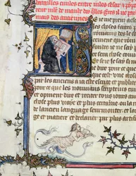 Monk Copying a Manuscript, from The History of Rome by Livy