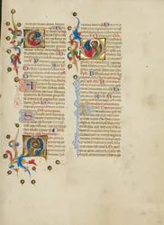 Initial E: Saint Lucy; Initial M: Saint Thomas; Initial D: Saint Thomas Preaching