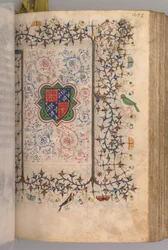 Hours of Charles the Noble, King of Navarre 1361-1425: fol. 137r, Coat of Arms