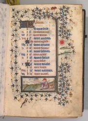 Hours of Charles the Noble, King of Navarre 1361-1425: fol. 2r, February, c. 1405