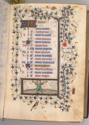 Hours of Charles the Noble, King of Navarre 1361-1425: fol. 3r, March, c. 1405