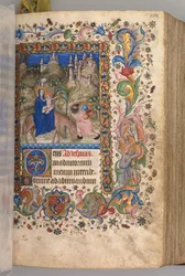 Hours of Charles the Noble, King of Navarre 1361-1425: fol. 88r, Flight into Egypt Vespers