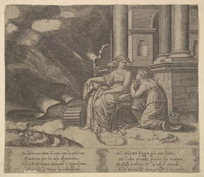 Proserpina Gives Psyche the Box of Beauty (Plate 27)