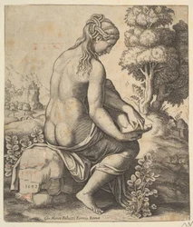 Venus removing a thorn from her foot, 1532