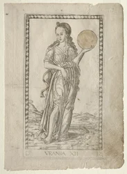 Urania Astronomy from the Tarocchi Series D: Apollo and the Muses, #12, before 1467