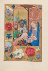 Hours of Queen Isabella the Catholic, Queen of Spain: Fol. 136v, Adoration of the Magi, c. 1500