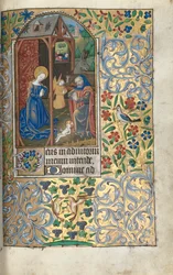 Book of Hours Use of Rouen: fol. 56r, Adoration with Shepherds Nativity