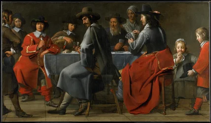 Gathering of Gamblers with Hurdy-Gurdy Player