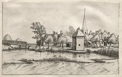 Views of Villages in Brabant and Campine: A Moated Village, c. 1561