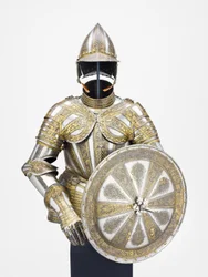 Half armour and targe for service on foot, c.1600