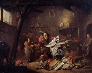 Interior of a laboratory of alchemist