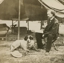 General Custer (1839-76) at his Headquarters, c.1864