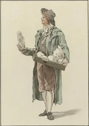 Street Vendor with Plaster Statues