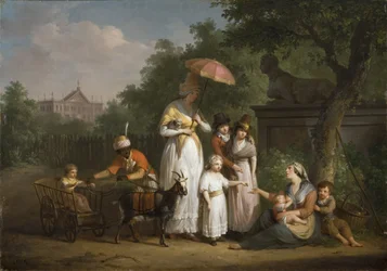 A Noble Family Distributing Alms in a Park