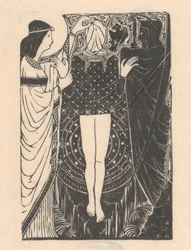 Blindfolded Woman Between Two Figures