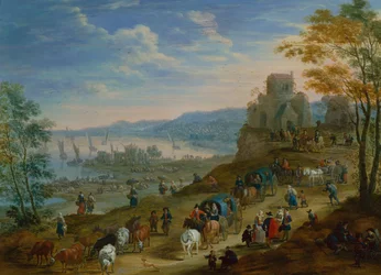 Coastal Scene with Drovers