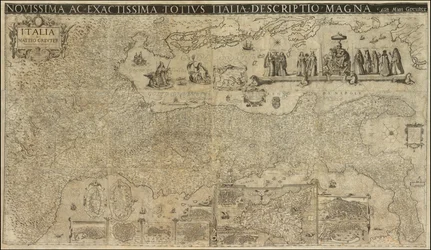 1630 Map of Italy by Matthaeus Greuter, Published in 1657 by Stefano Scolari