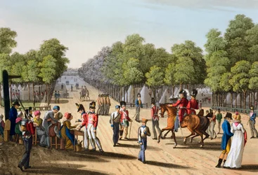 Encampment of the British army in the Bois de Boulogne, Paris, 1815-1817