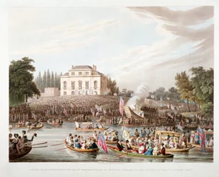 View of the River Thames at Brandenburgh House, Hammersmith, London