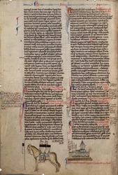 Two Templars on One Horse from Chronica Maiora I by Matthew Paris, 13th Century