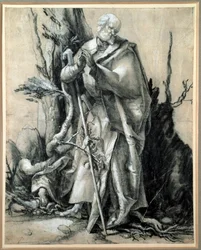 A Saint in a Wood Study