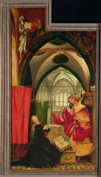 The Isenheim Altarpiece. Left wing: Annunciation