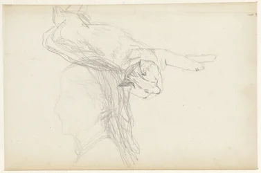 Study of a Lying Cat and a Girl