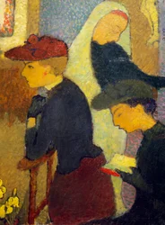 The Three Women. Painting by Maurice Denis (1870-1943). Private Collection.