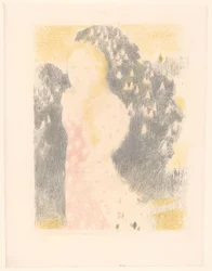 Girl in Front of a Flowering Shrub