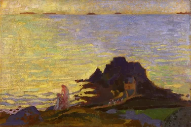 Mother and Child above a Rocky Outcrop