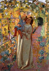 Mother and Child under the Vine