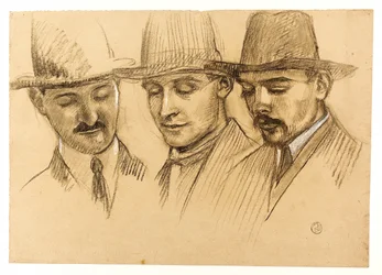 Portraits of Père Couturier, Charles Plessard and André Lecoutey. Study for the Dutuit dome: the three architects of the French School in Rome
