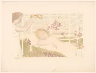 Sleeping Girl Receiving a Garland