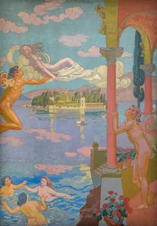 The Story of Psyche, Panel II. Zephyr Transporting Psyche to the Island of Delight