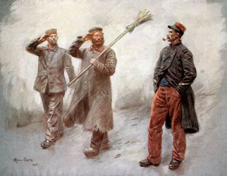 In German prisoners camp in Dinan (Brittany, France) drawing by Maurice Orange