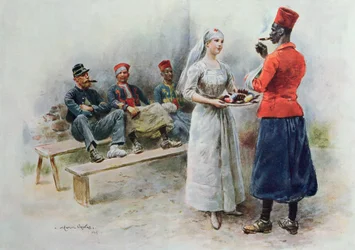 The Favourite Nurse with Zouaves and Soldiers during the First World War