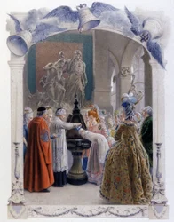 18th century noble baptism scene