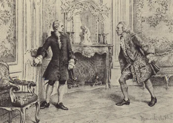 Illustration for Book VII of The Confessions of Jean-Jacques Rousseau (engraving)
