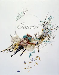 January - La Chanson du Mois by Jérôme Doucet, Illustration by Maurice Leloir, Edited by Reims 1904, L. Michaud