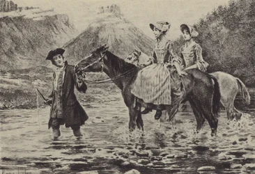 Jean-Jacques Rousseau Helping Two Young Women to Cross a Stream