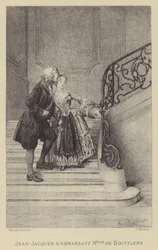 Jean-Jacques Rousseau kissing Madame de Boufflers