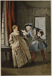 Manon and her brother - in Histoire de Manon Lescaut et du chevalier Des Grieux by L